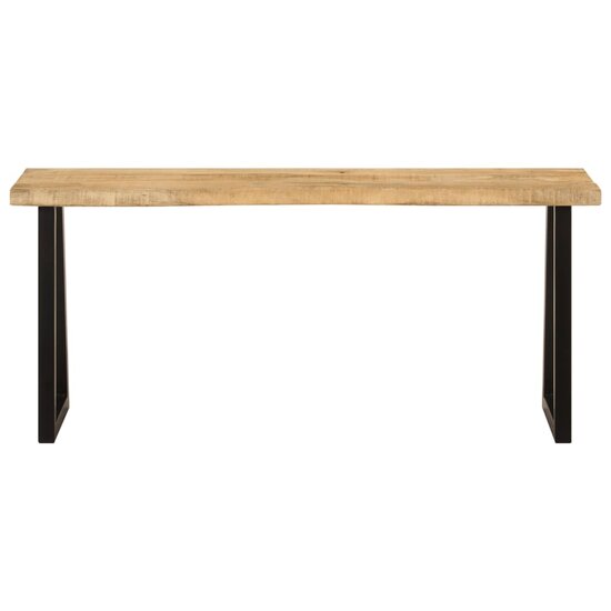 Bankje Met Natuurlijke Rand 105 Cm Zwart massief mangohout
