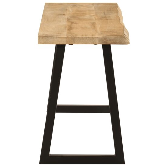 Bankje Met Natuurlijke Rand 105 Cm Zwart massief mangohout