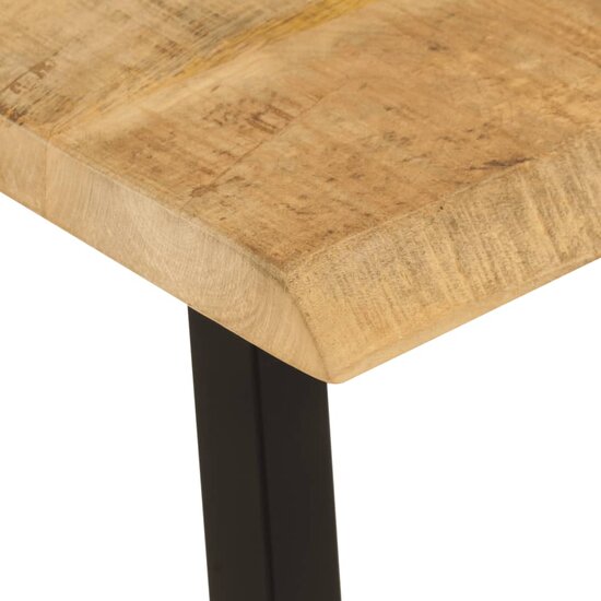 Bankje Met Natuurlijke Rand 105 Cm Zwart massief mangohout
