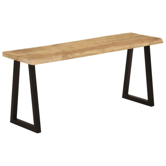 Bankje Met Natuurlijke Rand 105 Cm Zwart massief mangohout
