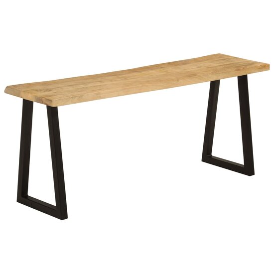 Bankje Met Natuurlijke Rand 105 Cm Zwart massief mangohout