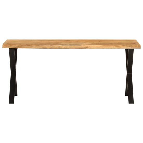 Bankje Met Natuurlijke Rand 105 Cm Zwart Massief acaciahout