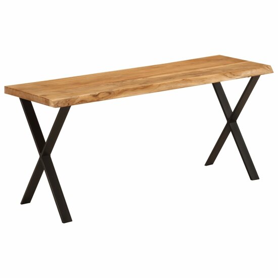 Bankje Met Natuurlijke Rand 105 Cm Zwart Massief acaciahout