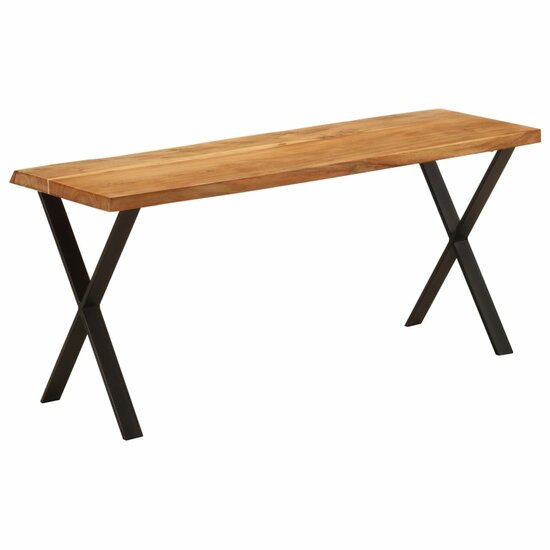 Bankje Met Natuurlijke Rand 105 Cm Zwart Massief acaciahout