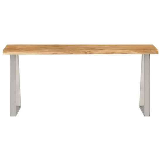 Bankje Met Natuurlijke Rand 105 Cm Zilver Massief acaciahout
