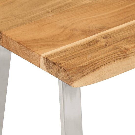 Bankje Met Natuurlijke Rand 105 Cm Zilver Massief acaciahout