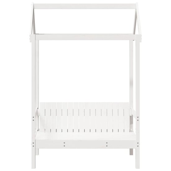 Bank Met Dak 117,5X70X176,5 Cm Massief Grenenhout Wit