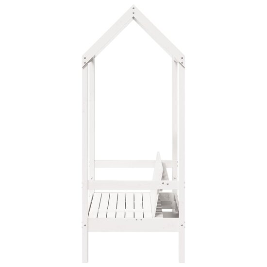 Bank Met Dak 117,5X70X176,5 Cm Massief Grenenhout Wit