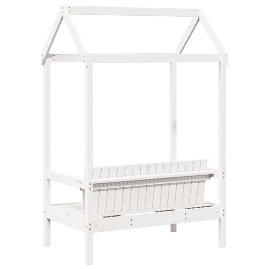 Bank Met Dak 117,5X70X176,5 Cm Massief Grenenhout Wit