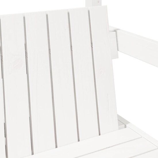 Bank Met Dak 117,5X70X176,5 Cm Massief Grenenhout Wit