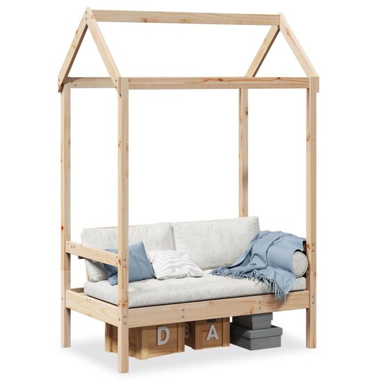 Bank Met Dak 117,5X70X176,5 Cm Massief Grenenhout Naturel