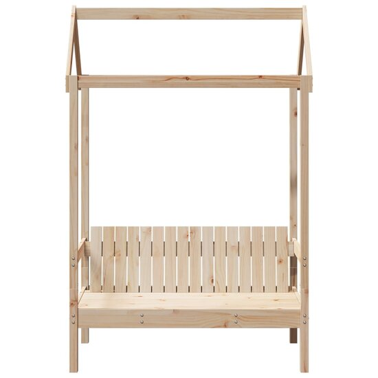 Bank Met Dak 117,5X70X176,5 Cm Massief Grenenhout Naturel