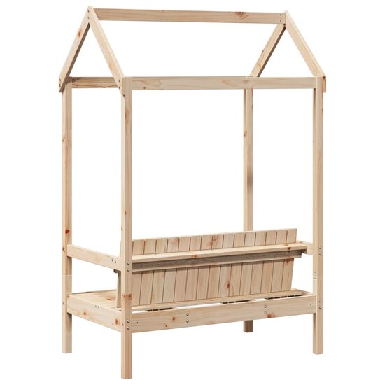 Bank Met Dak 117,5X70X176,5 Cm Massief Grenenhout Naturel