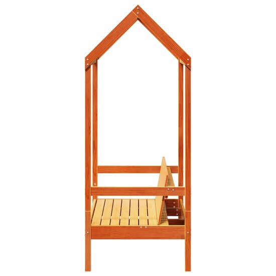 Bank Met Dak 117,5X70X176,5 Cm Massief Grenenhout Wasbruin