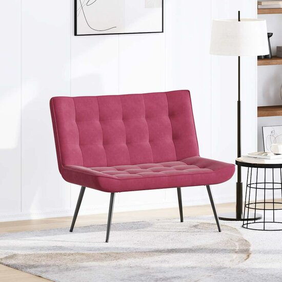 Bankje 110X74X84 Cm Fluweel Wijnrood