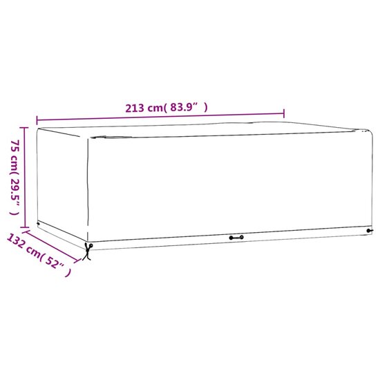 Tuinmeubelhoes Met 12 Oogjes Rechthoekig 213 x 132 x 75 cm
