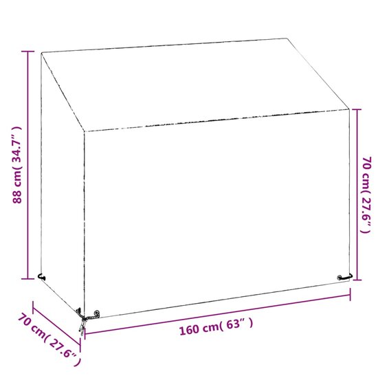 Tuinbankhoes Met 8 Oogjes Polyetheen 1 160 x 70 x 70/88 cm