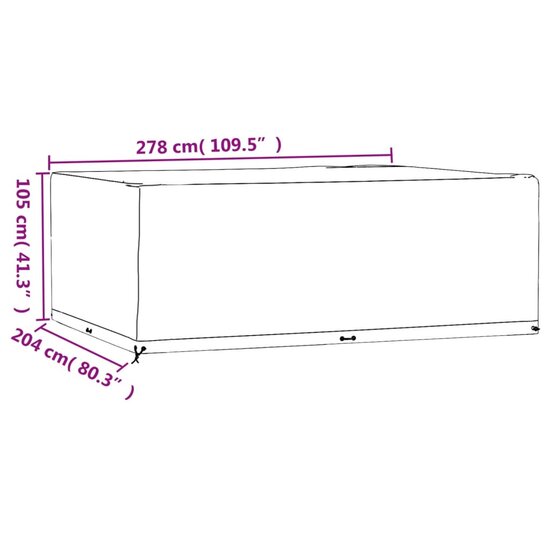 Tuinmeubelhoes Met 16 Oogjes Rechthoekig 278 x 204 x 105 cm
