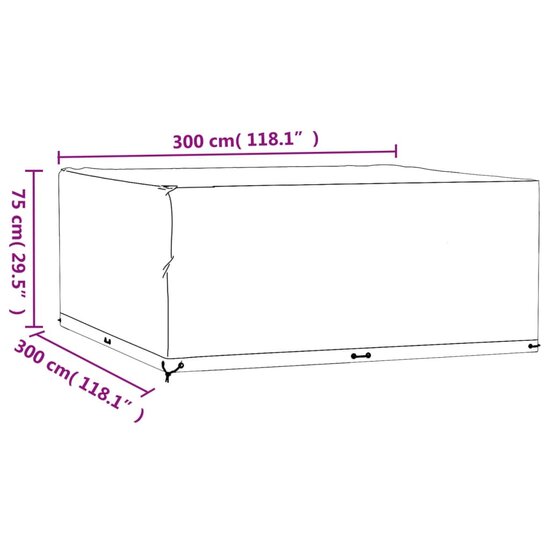 Tuinmeubelhoes Met 16 Ogen Vierkant 300 x 300 x 75 cm