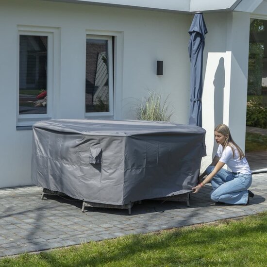 Tuinmeubelhoes rond 320 cm grijs