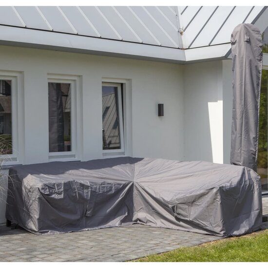 Loungesethoes links 320x255x70 cm grijs