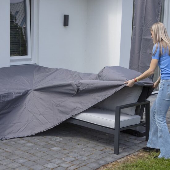 Loungesethoes links 320x255x70 cm grijs