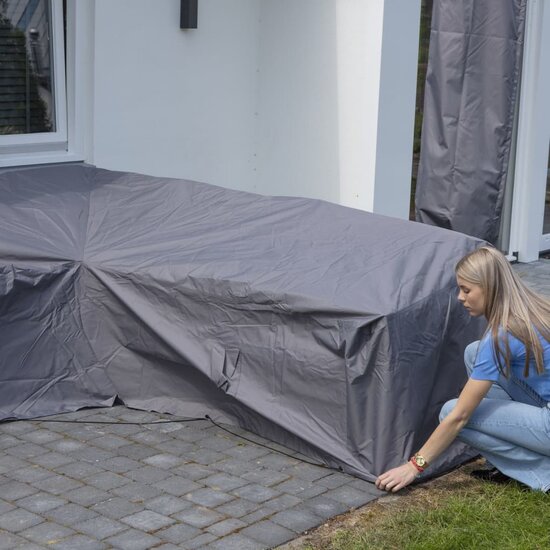Loungesethoes links 320x255x70 cm grijs