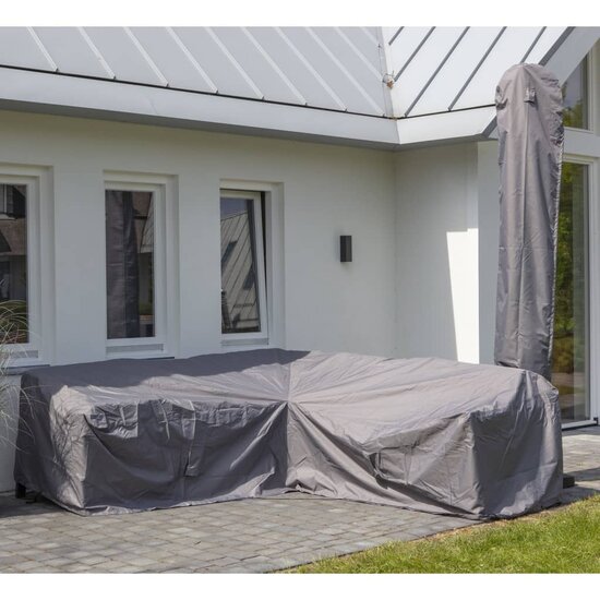 Loungesethoes rechts 270x210x90 cm grijs