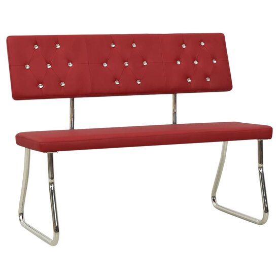 Bankje 110 cm kunstleer wijnrood