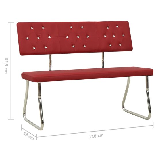 Bankje 110 cm kunstleer wijnrood