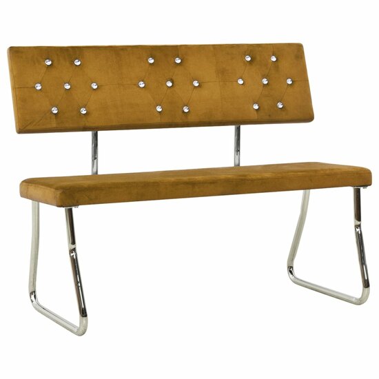 Bankje 110 cm fluweel bruin