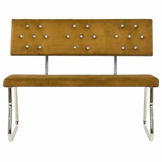 Bankje 110 cm fluweel bruin