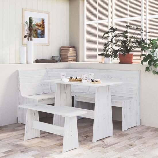 Hoekbank Reine 151 Cm Massief Grenenhout Wit