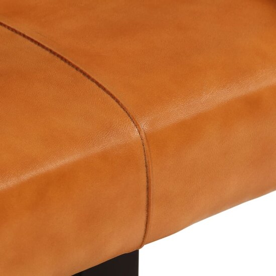 Bankje 110 Cm Echt Geitenleer Zwart En Bruin