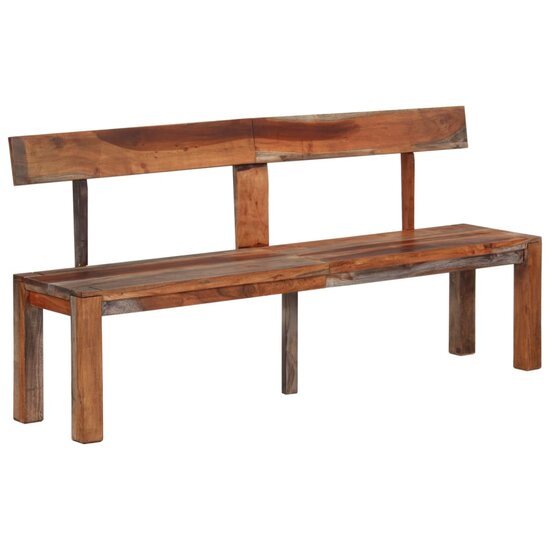 Bankje Met Rugleuning 160 Cm Massief Acaciahout Grijs