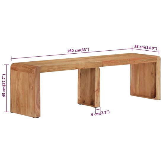 Bank 160X38X45 Cm Massief Acaciahout 38 x 160 x 45 cm