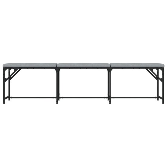 Eetkamerbank Staal En Stof 186 x 32 x 45 cm Lichtgrijs