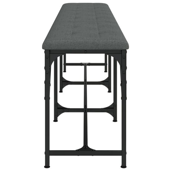 Eetkamerbank Staal En Stof 186 x 32 x 45 cm Donkergrijs