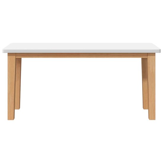 Bank 90 Cm Massief Hout Rubber wit en naturel