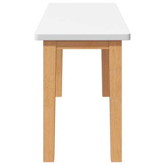 Bank 90 Cm Massief Hout Rubber wit en naturel
