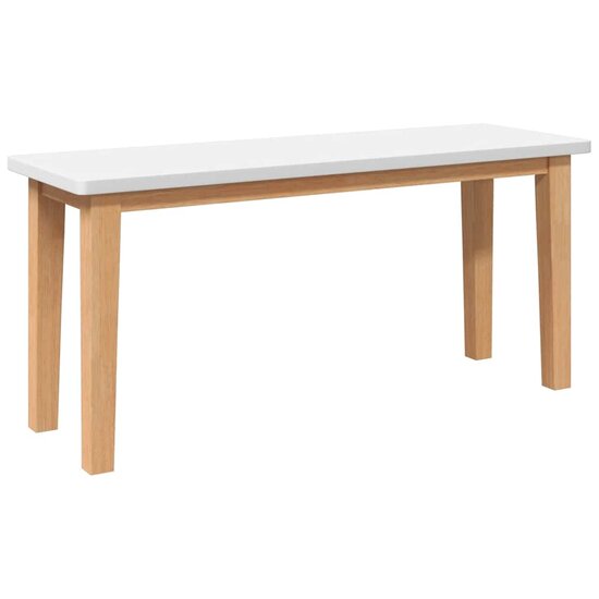 Bank 90 Cm Massief Hout Rubber wit en naturel