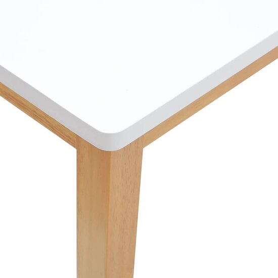 Bank 90 Cm Massief Hout Rubber wit en naturel