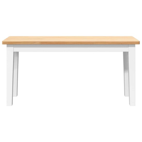 Bank 90 Cm Massief Hout Rubber Naturel en wit