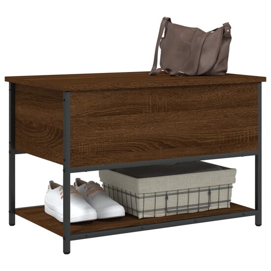 Opbergbankje 70x42,5x47 cm bewerkt hout bruin eikenkleur