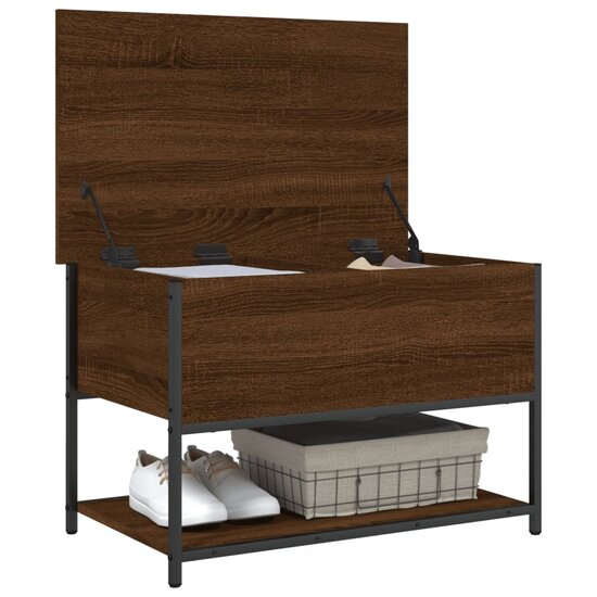 Opbergbankje 70x42,5x47 cm bewerkt hout bruin eikenkleur