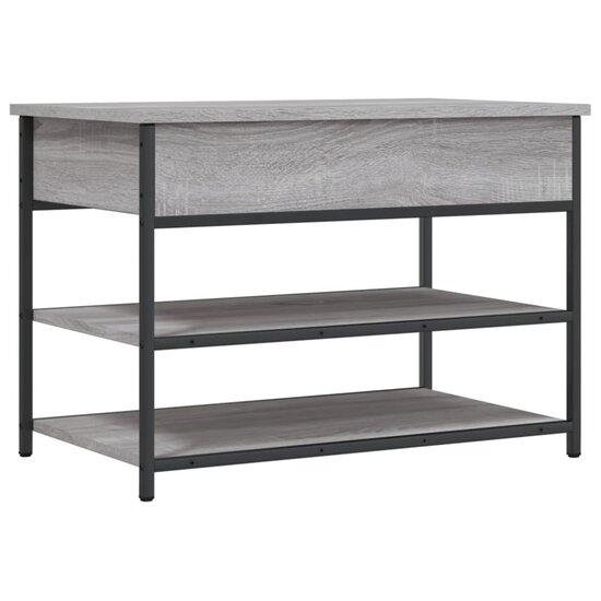 Schoenenbankje 70X42,5X50 Cm Bewerkt Hout Eiken 70 x 42.5 x 50 cm Grijs sonoma