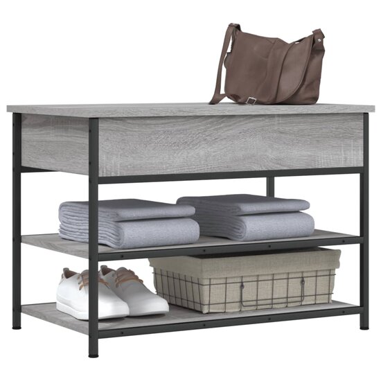 Schoenenbankje 70X42,5X50 Cm Bewerkt Hout Eiken 70 x 42.5 x 50 cm Grijs sonoma