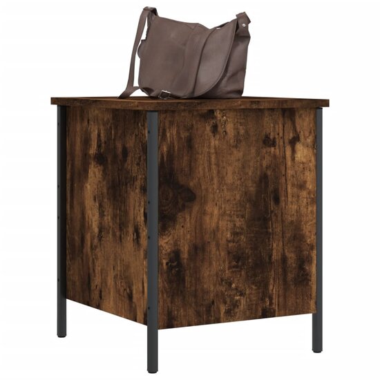 Opbergbankje 40X42,5X50 Cm Bewerkt Hout Kleurig 40 x 42.5 x 50 cm Gerookt eiken