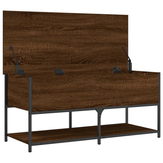 Opbergbankje 100X42,5X47 Cm Bewerkt Hout 100 x 42.5 x 47 cm bruin eikenkleur