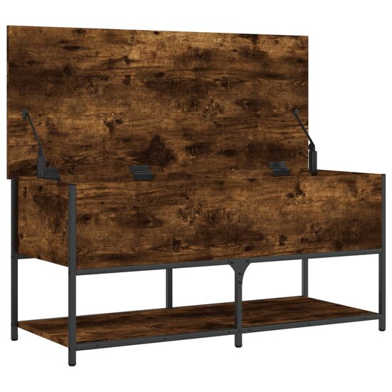 Opbergbankje 100X42,5X47 Cm Bewerkt Hout Kleurig 100 x 42.5 x 47 cm Gerookt eiken